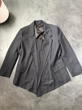 NWOT COS Wool Pinstripe Asymmetric Blazer